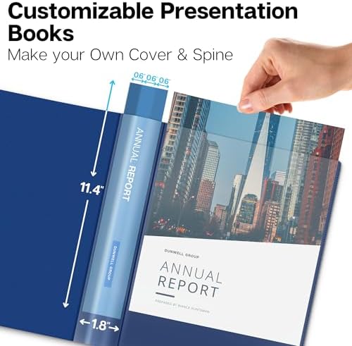 Dunwell Presentation Binder 24-Pocket, 8.5x11 Plastic Sleeves, 3 Pack, Blue - Image 2