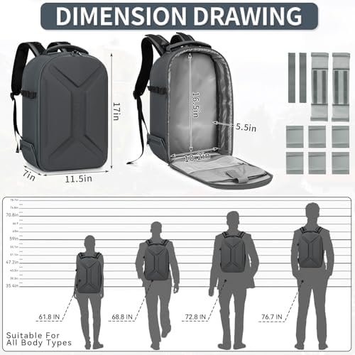 TORIBIO Large Hardshell Camera Backpack DSLR/SLR/Mirrorless Photography Bag - Image 2