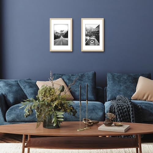 Americanflat 11x17 Picture Frame 2-Pack - Matted to 8x12 - Natural Oak - Image 5