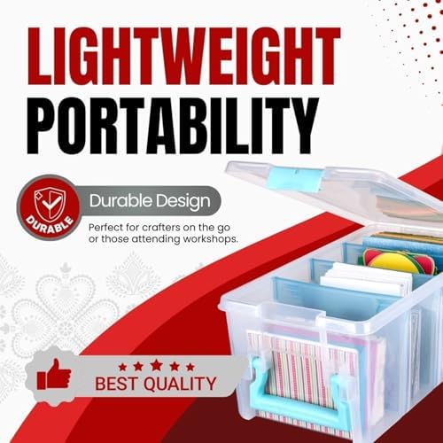 ArtBin 6925AA Semi Satchel with Removable Dividers, Portable Art & Craft Organizer with Handle, [1] Plastic Storage Case, Clear - Aqua Accents (Pack of 4) - Image 4