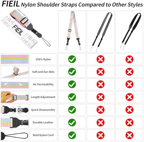 FIEIL Adjustable Shoulder Strap, Nylon Camera Strap, Comfortable Neck Strap for iPad, Cellphone Tablet, Camera, Laptop, Binocular, Luggage Bag (Rainbow Colors Universal Lanyard) - Image 5