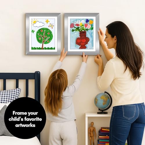 Americanflat 8.5x11 Changeable Kids Art Frame 2-Pack - Silver - Image 3