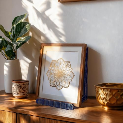 BEGINS Plate Stands for Display Hand-Forged, Solid Vintage 8-Inch Plate Display Stand, Decorative Metal Plate Holder for Book, Platter, Plaque, Photo Frame, Tabletop Art (Blue) - Image 6