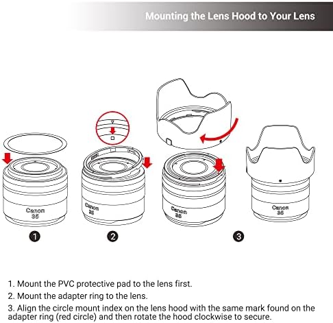 Tulip Lens Hood for Canon RF 35mm F1.8 Macro is STM, Replaces Canon EW-52 - Image 6