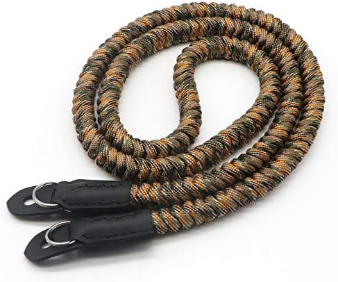 Paracord Woven Camera Neck Shoulder Strap Belt Hand Compatible with Canon Nikon Sony Olympus Pentax Fujifilm Panasonic SLR DSLR Digital Mirrorless Cameras 42 inch Camouflage by HITHUT