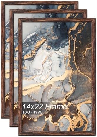 Fxojyvo 14x22 Picture Frame Set of 3 Brown Engineered Wood Wall Hanging by Fxojyvo