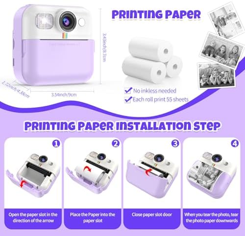 Instant Print Camera for Kids, Children Digital Video Camera Toddler Toys - Image 6