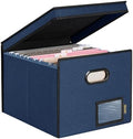 BALEINE File Organizer Box with Lid, Collapsible Hanging File Storage Box by BALEINE