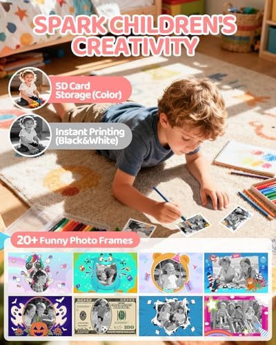 CalineGam Kids Instant Print Camera, 1080P HD Dual Lens with 32GB Card | 2.4" Screen Kids Camera with 3 Paper Rolls, 16X Zoom, Christmas Birthday Gifts for Girls and Boys Age 3-12 - Image 4