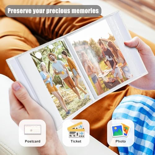 Photo Album 4x6 100 Pockets, Linen Cover Top Loader Vertical, Slip-in Picture White Pockets Albums for Wedding, Family, Anniversary, Baby, Vacation - Image 4
