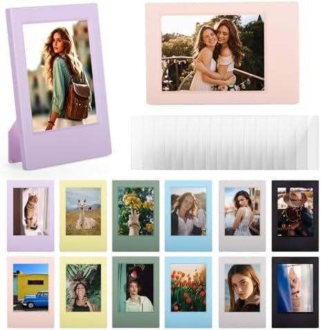 2x3 Photo Frames for Instax Mini EVO 13 12 Liplay SE Link 3 Camera Film, 3-inch Small Picture Frame for Mini 11 40 41 90 99 7+ Photo with Clear Protective Film (14-Packs Multicolour) by HIYQIN