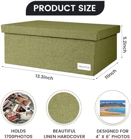 Photo Storage Box 4x6, Decorative Photo Boxes Storage With Lids - Image 3