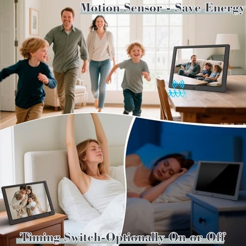10.1" Digital Picture Frame, 1080P IPS Digital Photo Frame, No WiFi/App Needed, Plug & Play SD Card & USB, Remote & Motion Sensor, Photos/Videos/Music, Free 32GB USB - Image 6