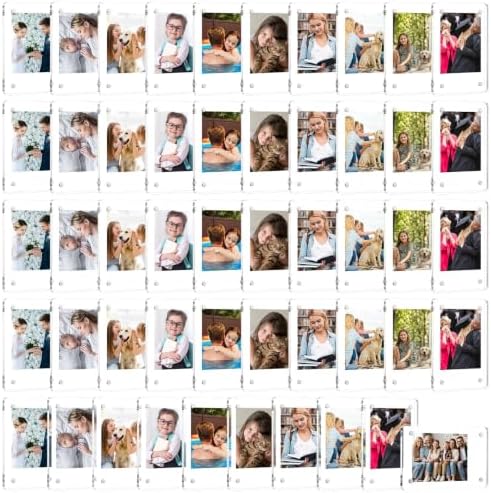 50 Pack 2.36x3.54 Acrylic Magnetic Picture Frames for Refrigerator by ALFFUN