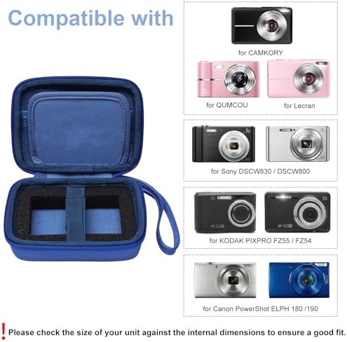 L LTGEM Digital Camera Case Compatible with KODAK PIXPRO FZ55/FZ45, Canon ELPH 180/190, Sony DSCW830/DSCW800, CAMKORY, QUMCOU, Lecran Digital Cameras, Blue(Case Only) - Image 2