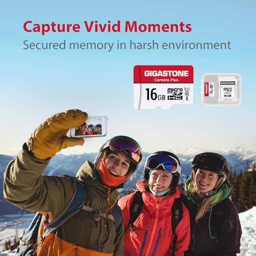 Gigastone 16GB Memory Card Pack of 2 Cards, Camera Plus Series, Speed Up to 85MB/s. Ideal for Full HD Video Gopro Camera Drone, U1 C10 Micro SDHC Card with Mini Case and SD Adapter. - Image 5