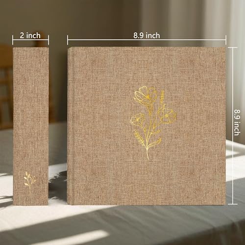 Holoary Photo Album 4x6 200 Photos, 200 Pockets 4”x6” Picture Album, Linen Fabric Cover Big Picture Book for Photos with Writing Area, 4x6 Photo Albums for Family Weddings Travel Memories(Khaki) - Image 2