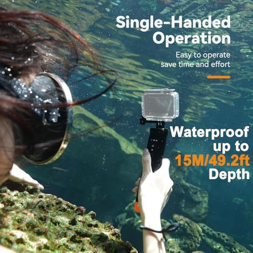 Floating Bluetooth Remote Hand Grip for GoPro Hero 13 12 11 10 9 8 Black, Waterproof Portable Vlog Selfie Stick, Pole Monopod Handle Mount Accessory for Go Pro Underwater Snorkeling & Water Sports - Image 4