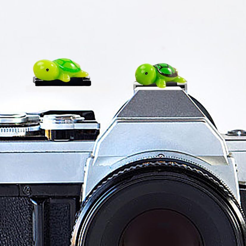Camera Hot Shoe Cover, Cute Hot Shoe Cap, Hot Shoe Protector Compatible with Sony Fujifilm Fuji Canon Nikon Pentax Leical Panasonic (2pcs Tortoise) by MENGSOOD