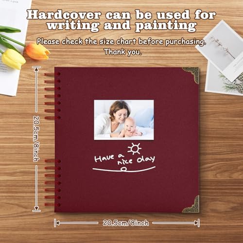 Scrapbook Album 8x8 Inch - Hardcover Kraft Paper Photo Album with 80 Pages, Memory Book for Wedding, Anniversary, Family, Christmas, Baby Shower, Ideal for Preserving Precious Moments - Image 2