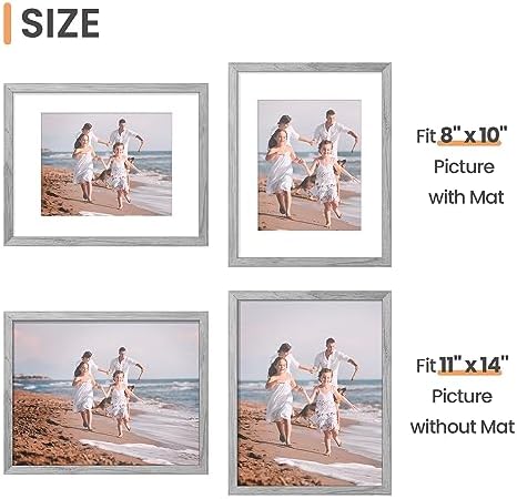upsimples 11x14 Picture Frame, Gallery Wall Frames Set of 5, Gray - Image 5