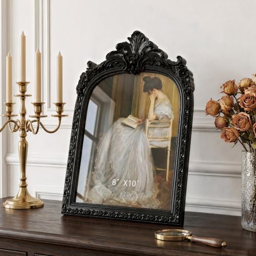 Cuspin 8x10 Black Picture Frame Vintage Ornate Arched Gothic Photo Frame - Image 7