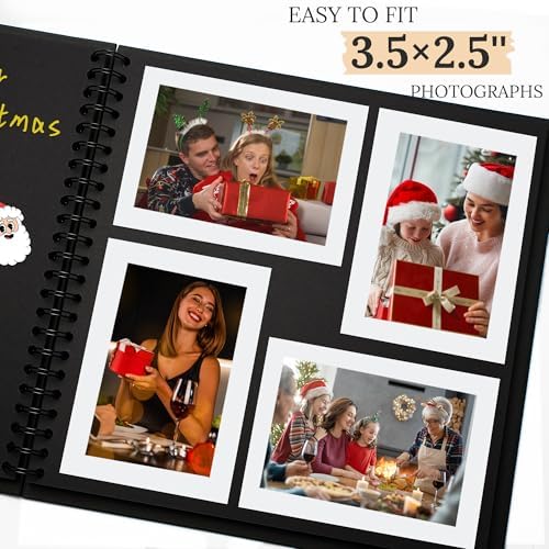 Scrapbook Photo Album 7"x7" 20 Sheets 40 Pages Hardcover Kraft Paper Khaki - Image 4