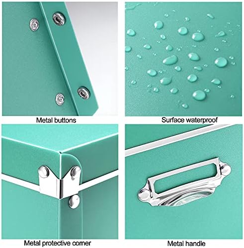SEEKIND Storage Bins with lids, Water-Proof Storage Box Sets with Handles,Multiple Sizes Foldable Plastic Storage Organizer for Clothes,Cosmetic,Photos(Cyan) … - Image 5