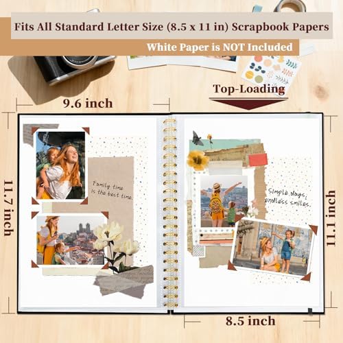 Window Cover Scrapbook Album 8.5x11 in, 10 Sleeves Black - Image 3