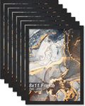 8x11 Picture Frame Set of 6 Black Engineered Wood Tabletop/Wall Hanging by Fxojyvo