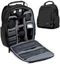 USA Gear Portable Camera Backpack for DSLR with Customizable Accessory Dividers, Weather Resistant Bottom and Comfortable Back Support - Compatible with Canon, Nikon, Sony, Fujifilm, and More (Black) by USAGEAR