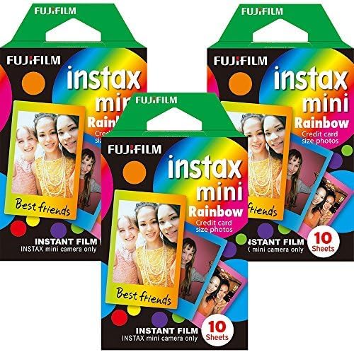 Fujifilm Instax Mini Instant Multi Colored Film, 10 Sheets, (3 Pack Value Set)... (Rainbow) - Image 2