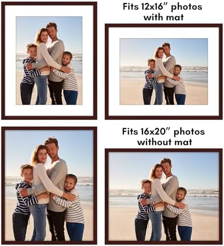 Americanflat 16x20 Poster Frame 5-Pack - Matted to 12x16 - Mahogany - Image 4