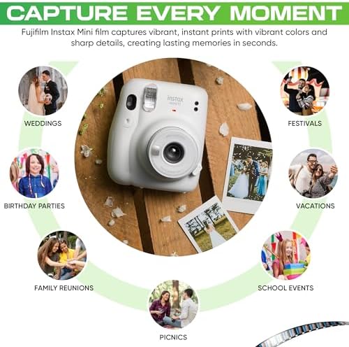 Fujifilm Instax Mini Film Two Instant Film Twin Packs - 40 EXP Total, ISO 800, Compatible to Mini Evo, Mini 12, Mini 11, Mini 40 Bundeld with Premium Balveli Microfiber Cloth - Image 3