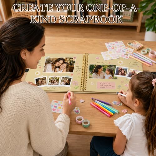 Scrapbook Photo Album 12"x12" 50-Sheet 100 Pages Kraft Paper Ribbon Closure - Image 2