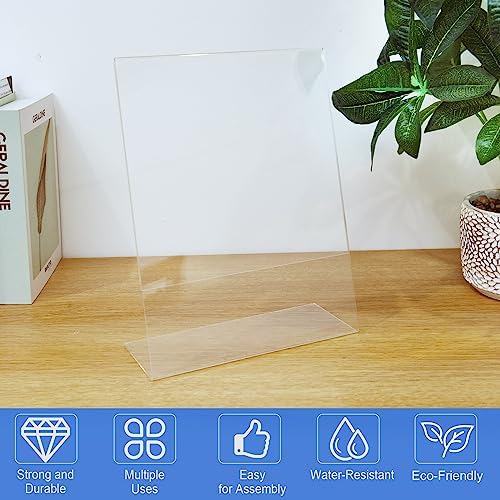 12 Pack Acrylic Sign Holder 8.5 x 11 Slant Back Acrylic Stands for Display Plexiglass Clear Acrylic Display Stands for Ad Frame, Picture Photo Frames, Promotions, Restaurants, Office, Store - Image 4