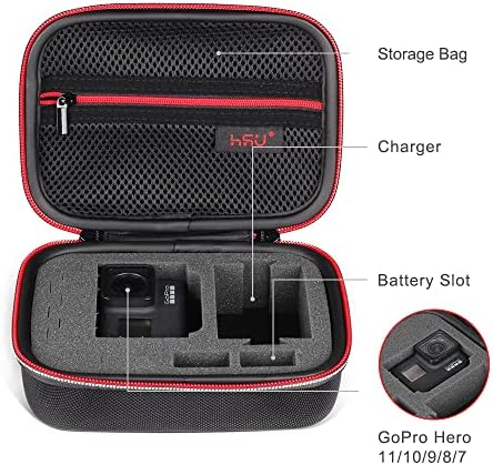 HSU Small Case for GoPro Hero 13/12/11/10/9/8/7/6/5 Black (Small Size Red) - Image 3