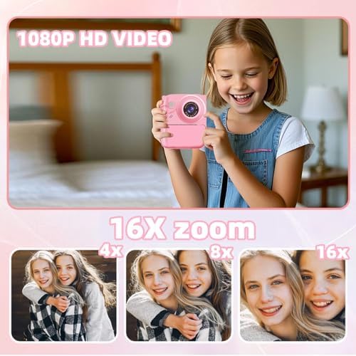 Instant Print Camera for Kids, 1080P Video Camera with 3 Print Rolls - Image 5