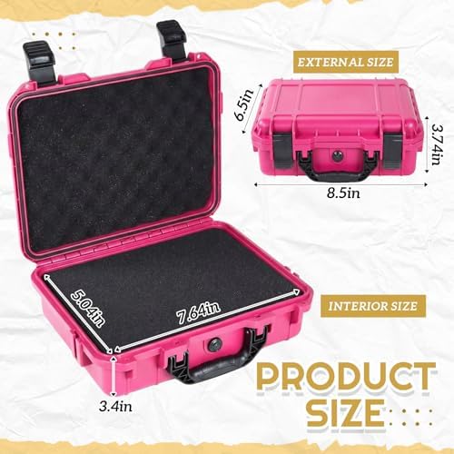 Relaxweex 8.5 x 6.5 x 3.7 Inch Hard Case, Grid Shell, Rose Red - Image 2