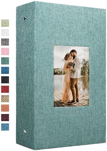 Vienrose 4x6 Photo Album,420 Pockets,Linen Cover with Window,Green by Vienrose