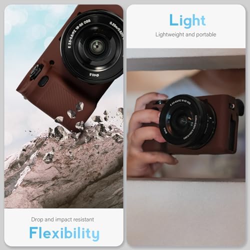 Case for Sony Alpha A6400 A6300, 2 Screen Protector, Dark Brown - Image 6