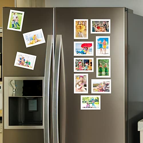 CRUGLA 12 Packs 4x6 Magnetic Picture Frames for Refrigerator， White Peel and Stick Frame Bulk, 4 by 6 Photo Holders for Fridge Dishwasher Whiteboard - Image 5