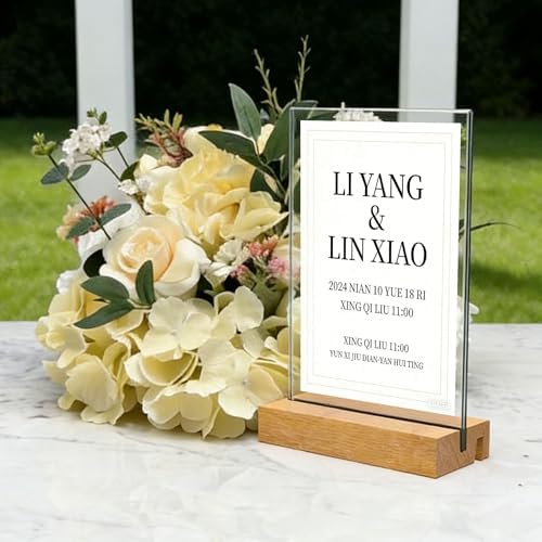 8.5x11 Inch Acrylic Sign Holder with Wooden Base, Desktop Display Stand (8.5x11 5Pack) - Image 6