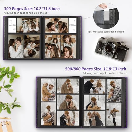 Popotop 4x6 Photo Album Holds 800 Pictures, Vegan Leather Hardcover - Image 5
