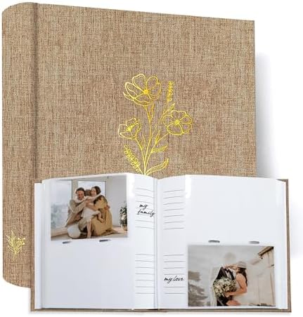 Holoary Photo Album 4x6 200 Photos, 200 Pockets 4”x6” Picture Album, Linen Fabric Cover Big Picture Book for Photos with Writing Area, 4x6 Photo Albums for Family Weddings Travel Memories(Khaki) - Image 7