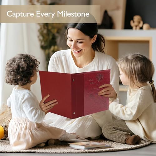 Photo Album 8x10 2 Packs Clear Pages Pockets Leathe Cover Slip Slide in Photo Album Each Holds 50 Vertical 8x10 Photos Picture Book for Wedding Family (Red) - Image 5