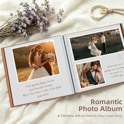 Popotop Photo Album Self Adhesive with Picture Display Window,40 Pages DIY Scrapbooking Supplies Kit for 4x6 10x12 Picture,Linen Cover Memory Book for Baby Wedding, with Scraper and Metallic Pen - Image 5