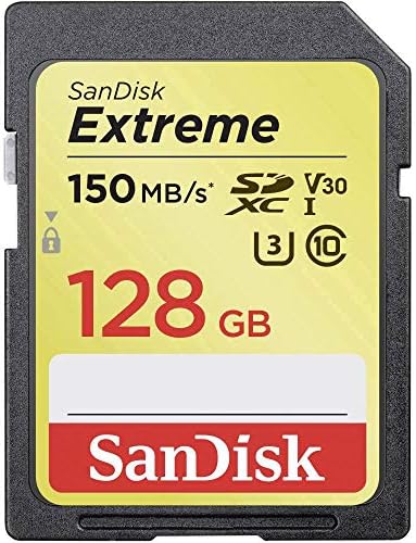 SANDISK 128GB Extreme SDXC UHS-I Memory Card - 150MB/s, C10, U3, V30, 4K UHD, SD Card - SDSDXV5-128G-GNCIN by Unknown