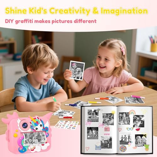 OTJ Kids Camera Instant Print for Girls Boys - Selfie Toddler Digital Toy Camera Gift Set, Christmas Birthday Gifts for 3 4 5 6 7 8 9 10 Years Old Kids - Image 6