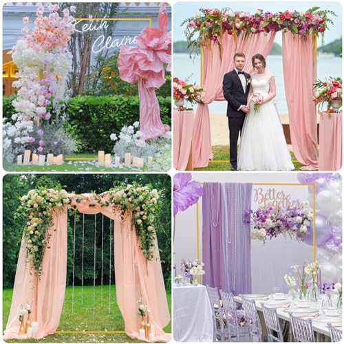 Asee'm 6.6FTx5.2FT Gold Wedding Arch Backdrop Stand Square Metal - Image 6
